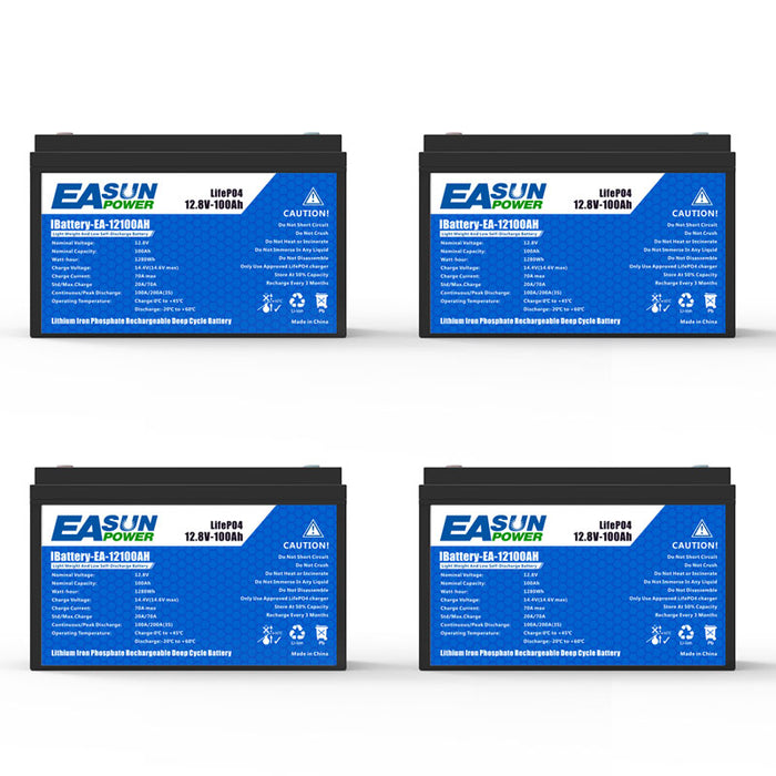 12V 100Ah Group 24 LiFePO4 Lithium Battery for RVs/Camping/Trolling Motor | Easunpower