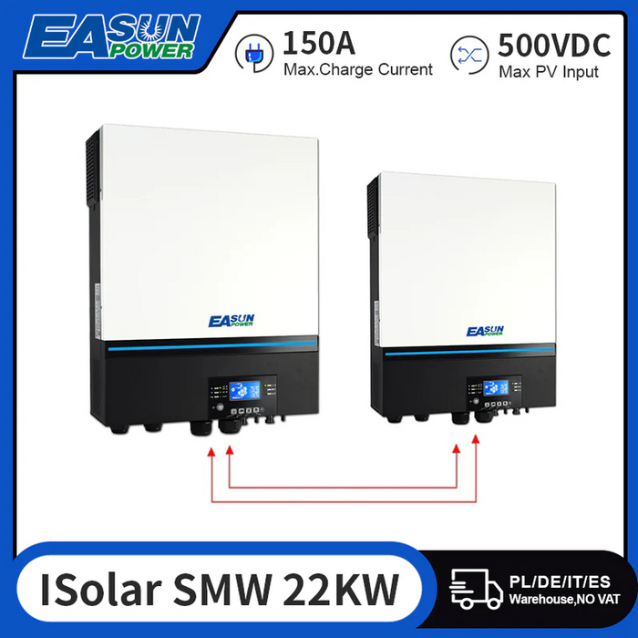 Easun 11 kW 3-Phase Hybrid Inverter – 48V ESS Ready, Dual 150A MPPT, Solar + Battery + Grid Backup, 230V EU Standard