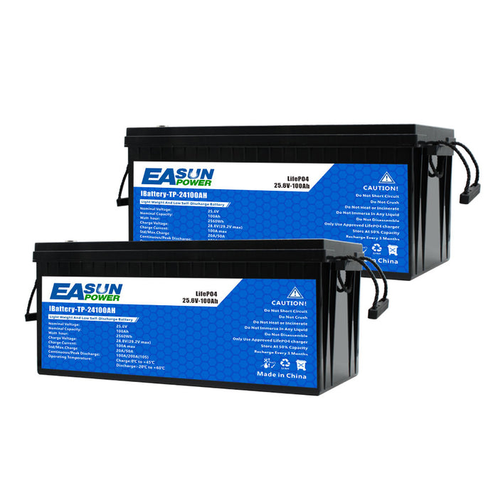 24V 100Ah LiFePO4 Battery for Trolling Motor, RV & Off-Grid | Easunpower
