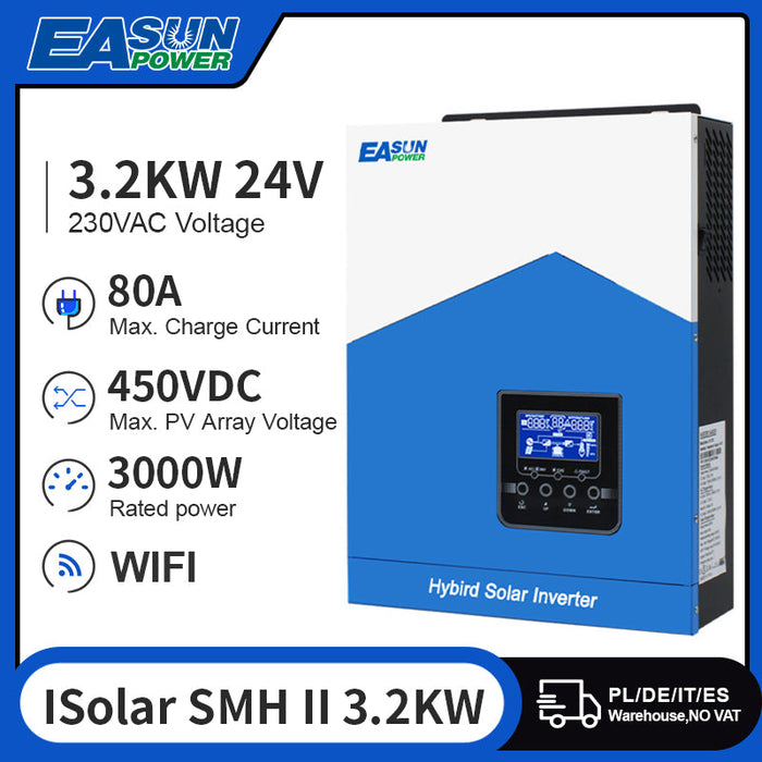 EASUN 2200VA Solar Inverter Pure Sine Wave Solar Inverser Build In 80A Solar Controller