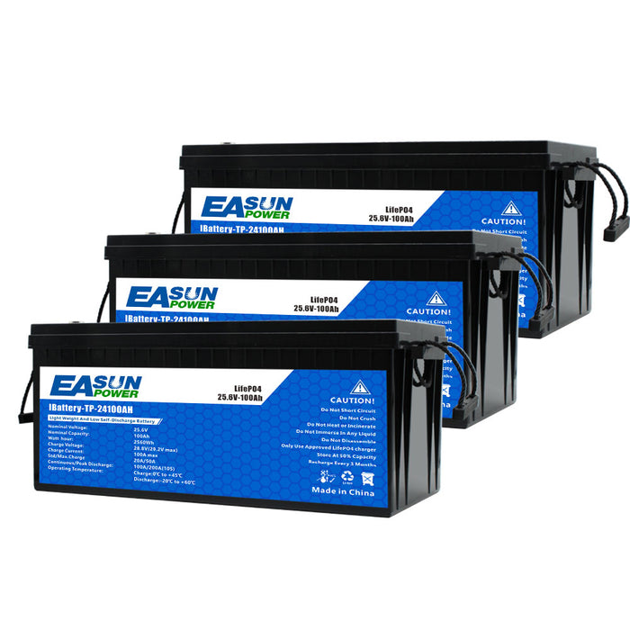 24V 100Ah LiFePO4 Battery for Trolling Motor, RV & Off-Grid | Easunpower