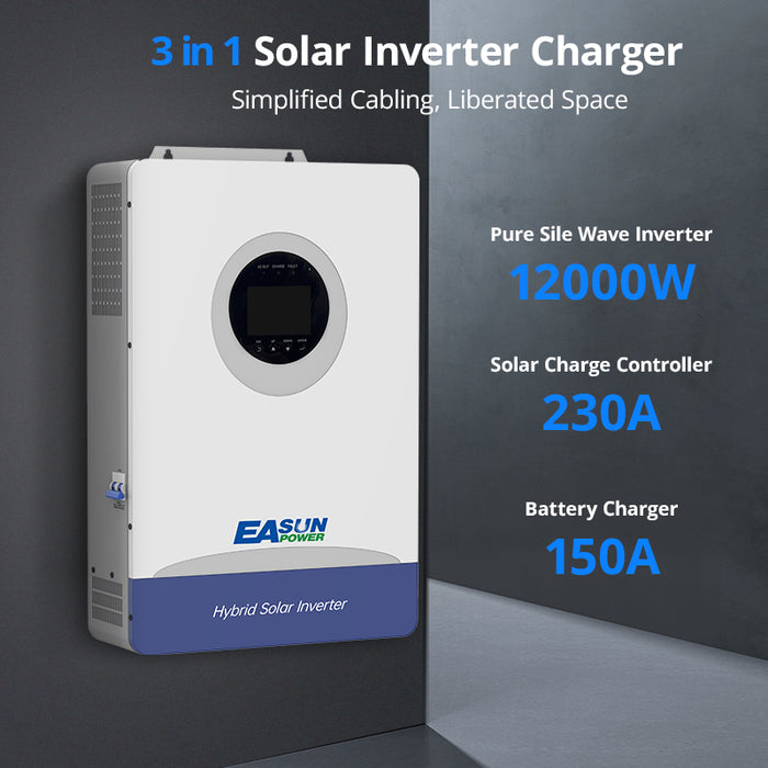 EASUN 12KW 48V Hybrid Solar Inverter with MPPT, Parallel Support and WiFi