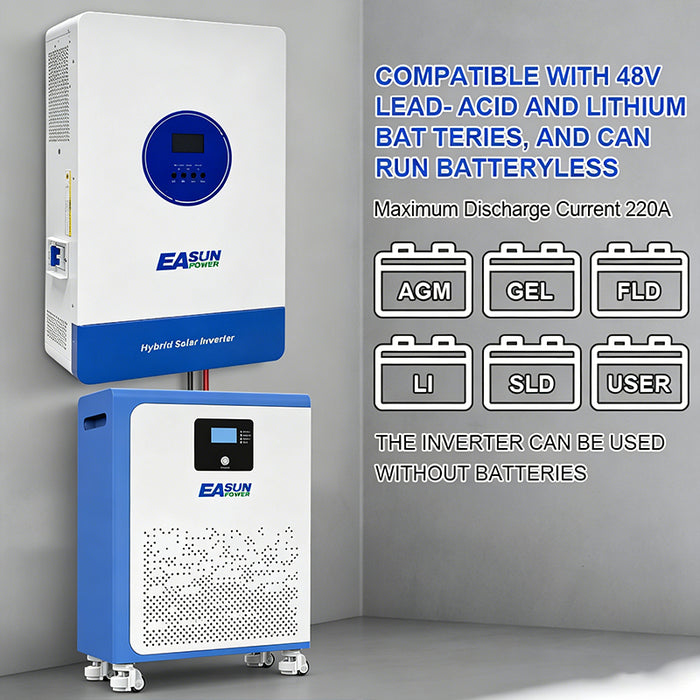 Easun 11 kW 48V 230V Hybrid Off‑Grid Inverter, Home & Commercial Energy Storage - 160 A Dual MPPT + WiFi Monitoring