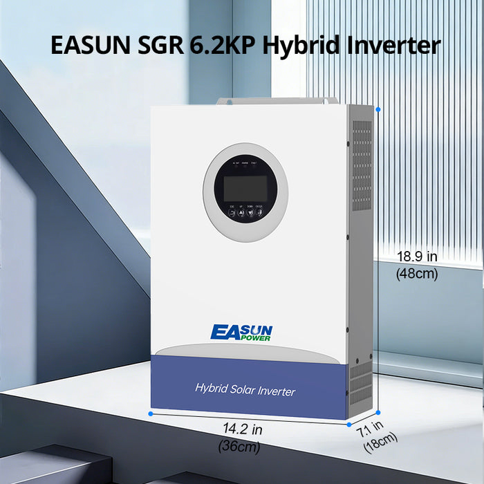 EASUN 6200W 48V Hybrid Solar Inverter with 100A MPPT, Parallel Support and WiFi