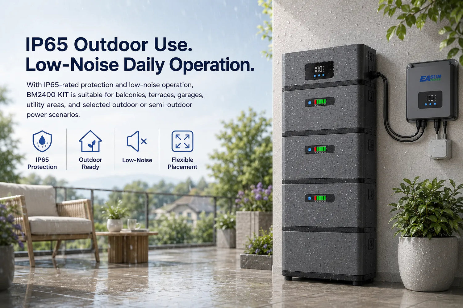 IP65 Outdoor Use. Low-Noise Daily Operation.