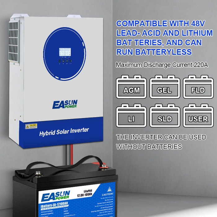 Easun 11 kW 48V 230V Hybrid Off‑Grid Inverter, Home & Commercial Energy Storage - 160 A Dual MPPT + WiFi Monitoring