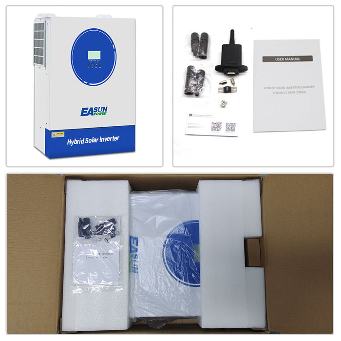 Easun 11 kW 48V 230V Hybrid Off‑Grid Inverter, Home & Commercial Energy Storage - 160 A Dual MPPT + WiFi Monitoring