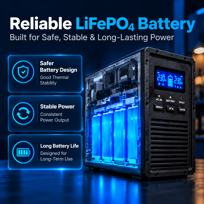 EASUN LiFePO4 UPS Battery Backup – 1000VA/800W & 1500VA/1000W Pure Sine Wave